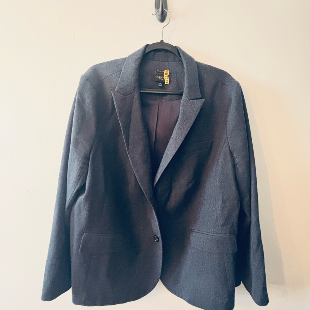 Talbots plus size blue/grey flannel suit - size 20